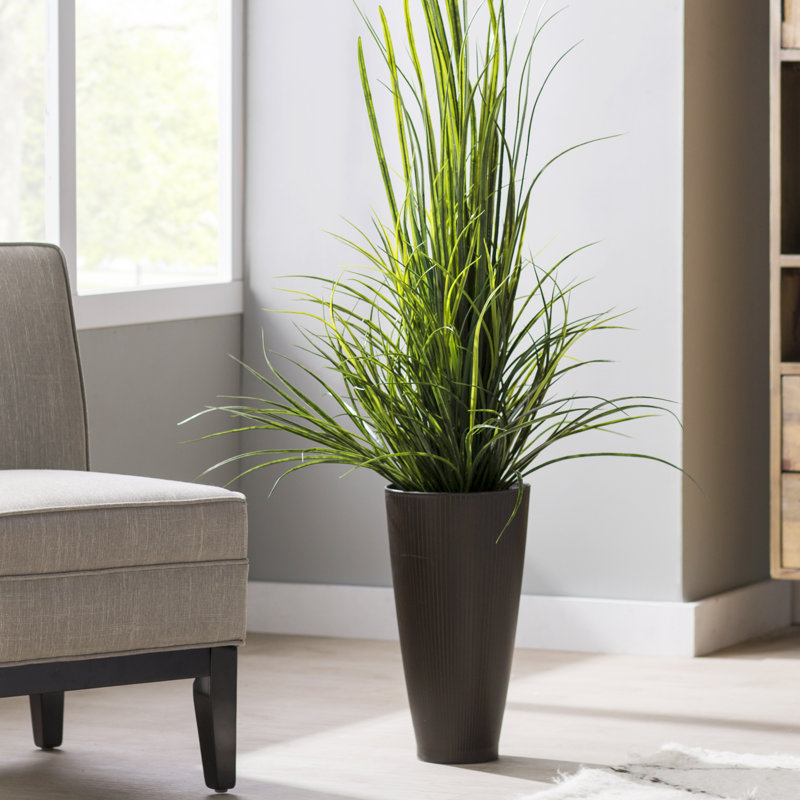 Brayden Studio River Grass Floor Plant in Decorative Vase & Reviews